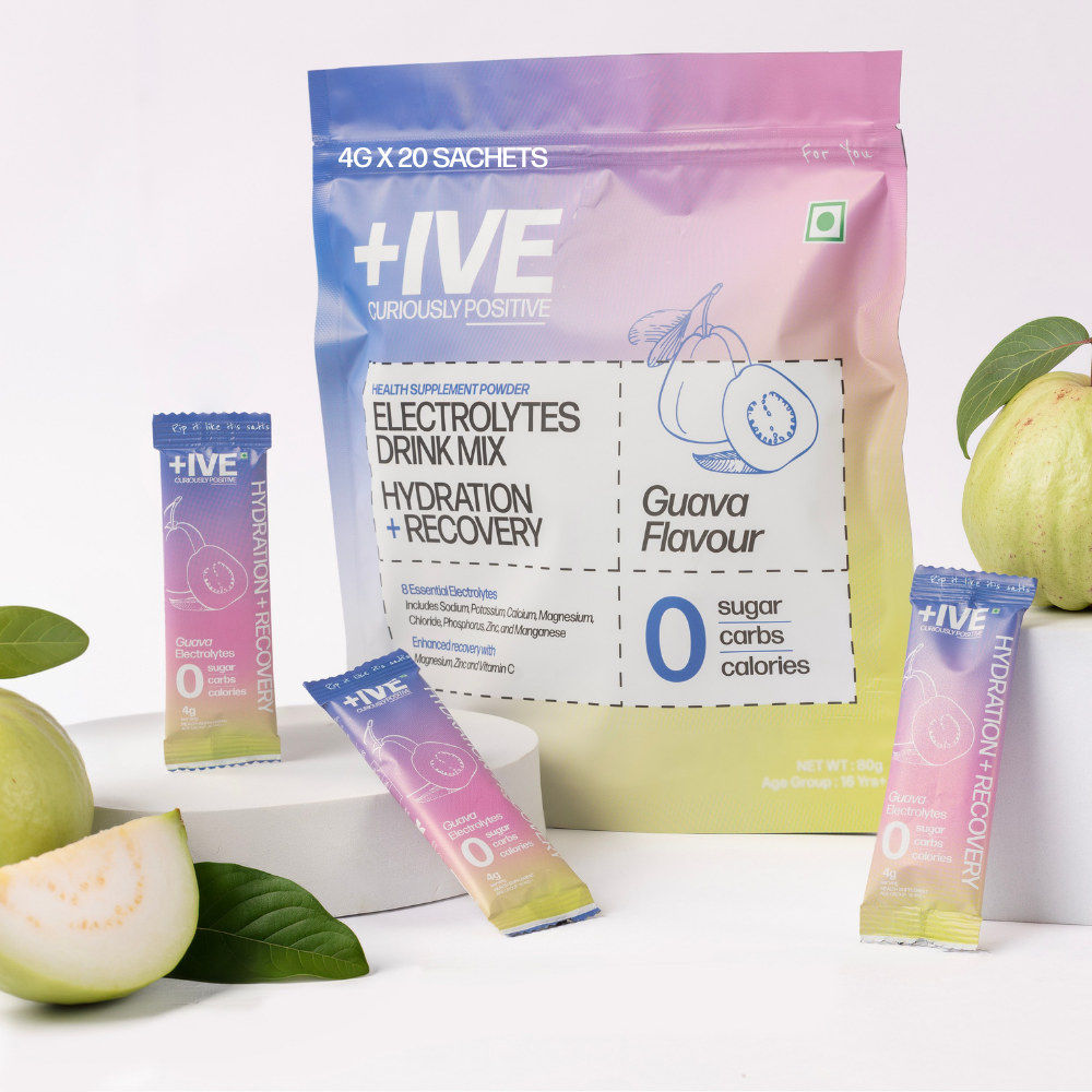 +IVE - Electrolytes Drink Mix - Guava Flavour Pack - 80gm (4g x 20 Sachet)