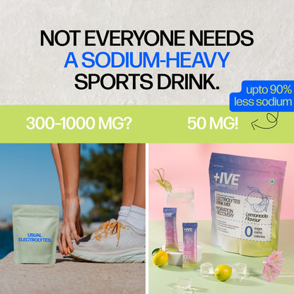 +IVE - Electrolytes Drink Mix - Lemonade Flavour Pack - 80gm (4g x 20 Sachet)