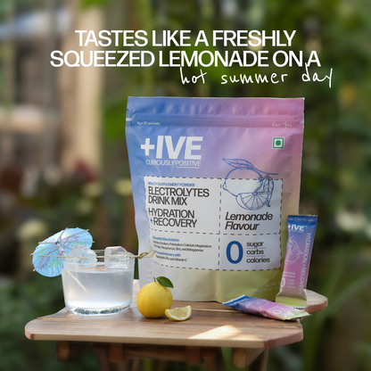 +IVE - Electrolytes Drink Mix - Lemonade Flavour Pack - 80gm (4g x 20 Sachet)