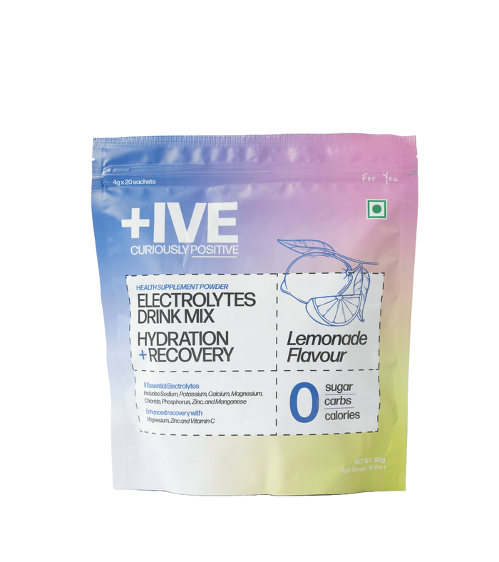 +IVE - Electrolytes Drink Mix - Lemonade Flavour Pack - 80gm (4g x 20 Sachet)