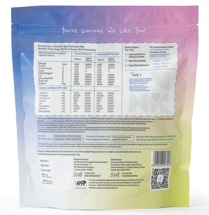 +IVE - Electrolytes Drink Mix - Assorted Flavour Pack (Lemonade + Guava) - 80gm (4g x 20 Sachet)
