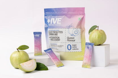 +IVE Electrolytes Drink Mix - Guava Flavour - Pack of 2 - 80gm + 80gm (4g x 40 Sachet)
