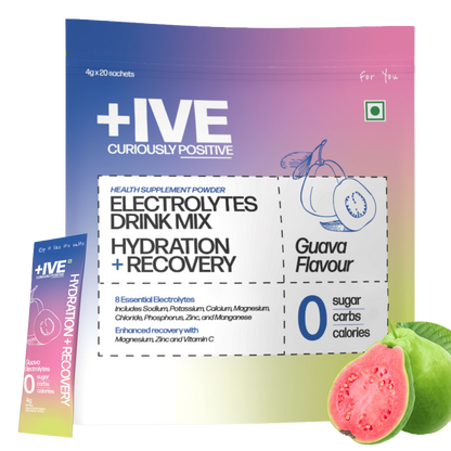 +IVE - Electrolytes Drink Mix - Guava Flavour Pack - 80gm (4g x 20 Sachet)
