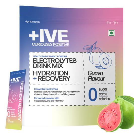 +IVE - Electrolytes Drink Mix - Guava Flavour Pack - 80gm (4g x 20 Sachet)