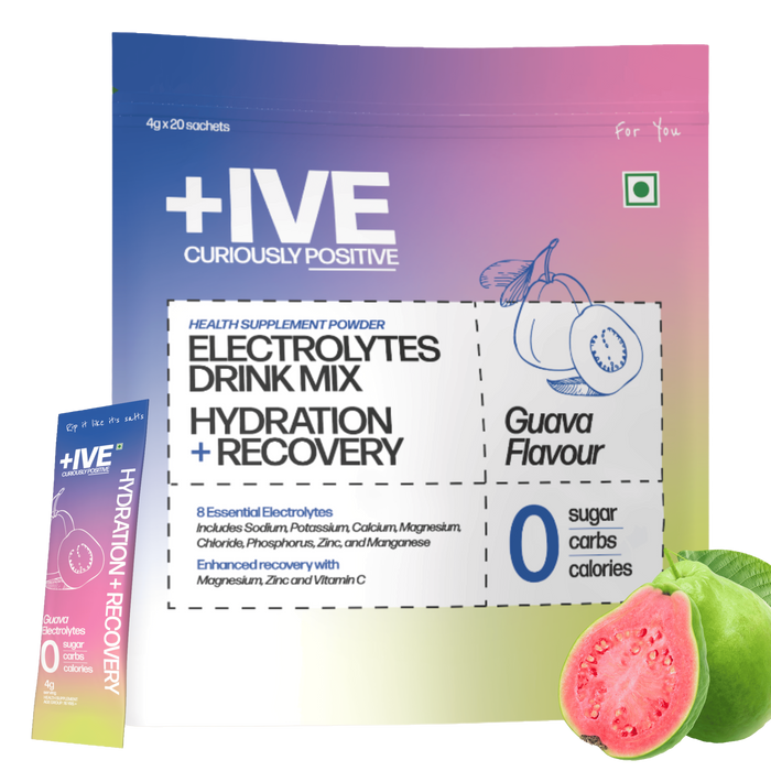 +IVE - Electrolytes Drink Mix - Guava Flavour Pack - 80gm (4g x 20 Sachet)