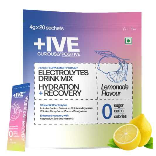 +IVE - Electrolytes Drink Mix - Lemonade Flavour Pack - 80gm (4g x 20 Sachet)